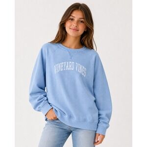 Vineyard‎ Vines Girls Light Blue Logo Raglan Pullover Sweatshirt Size L 16